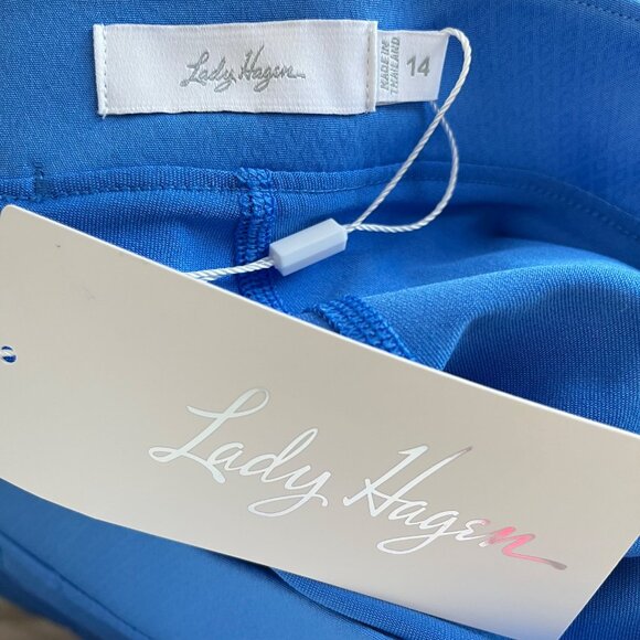 Lady Hagen Womens Off The Races 17" Pleat Skort Preppy‎ Blue Size 14 NWT - Picture 3 of 4